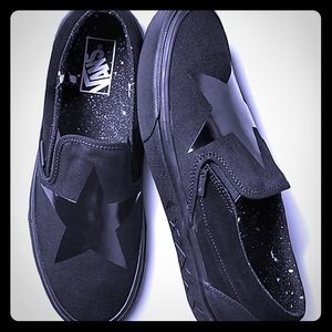 NEW Black Star Vans Slip-on Shoes (David Bowie)